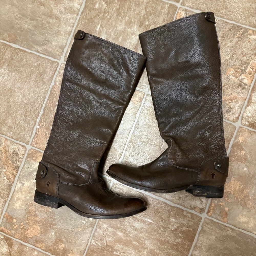 FRYE Tall Leather Zip Boots